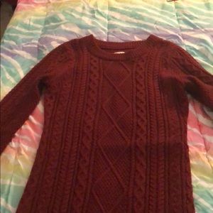 Long sleeve maroon dress